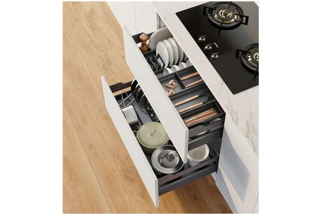 how to make best use of drawers in kitchen cabinet 
